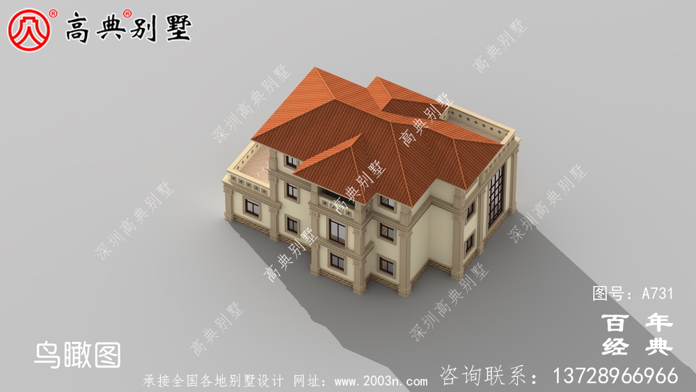 歐式三層復式別墅設計圖和效果圖_三層別墅設計圖