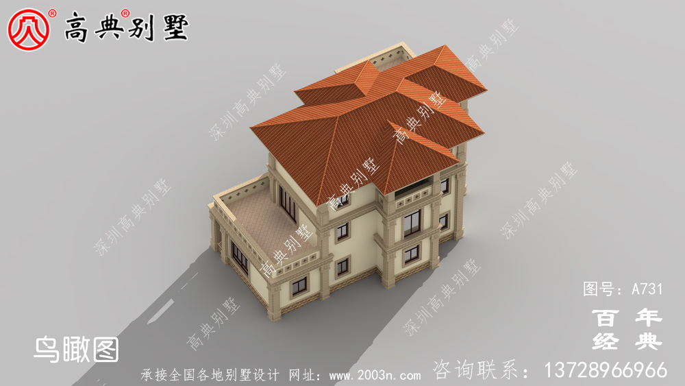 歐式三層復式別墅設計圖和效果圖_三層別墅設計圖