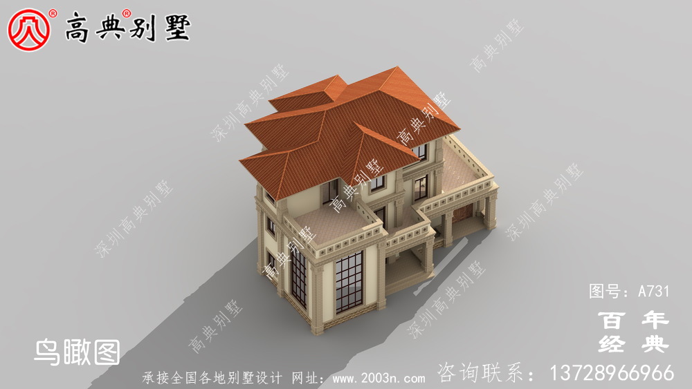 歐式三層復式別墅設計圖和效果圖_三層別墅設計圖