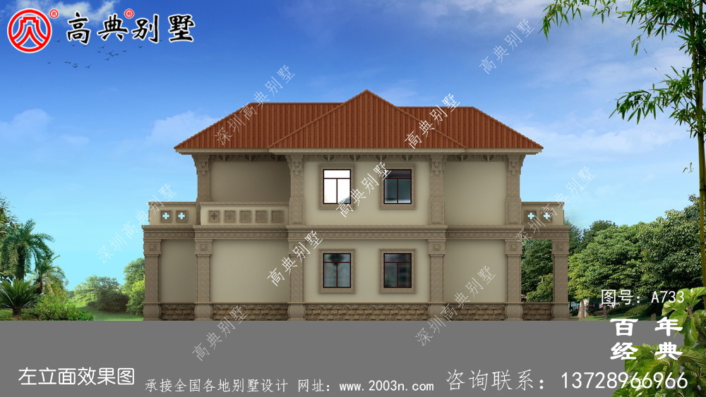 二层欧式古典别墅设计图纸及设计效果图_双层别墅设计图纸