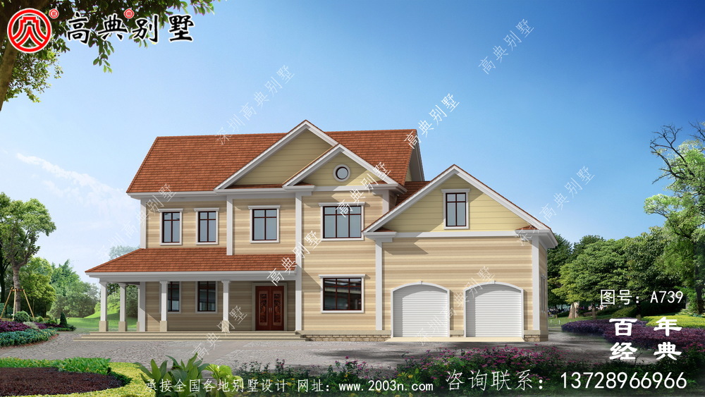 美式二层别墅设计施工图与效果图_二层住宅设计图 美式二层别墅设计施工图与效果图_二层住宅设计图