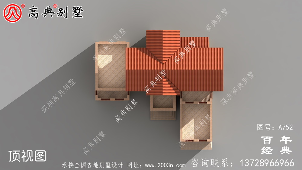 歐式三層帶陽臺車庫別墅設計工程圖紙_三層別墅效果圖