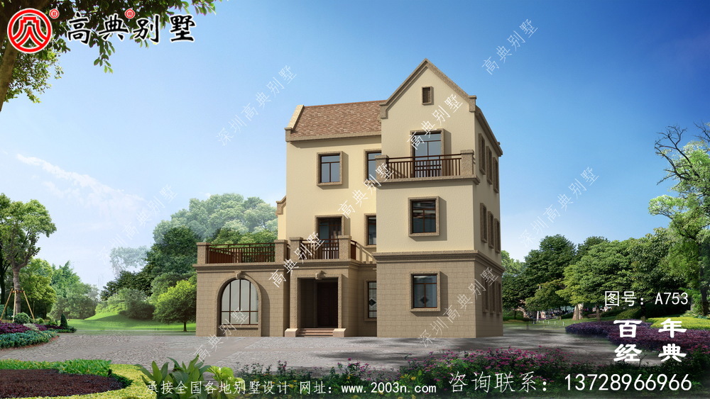 歐式三層別墅建造房屋設計圖紙_三層別墅工程圖紙