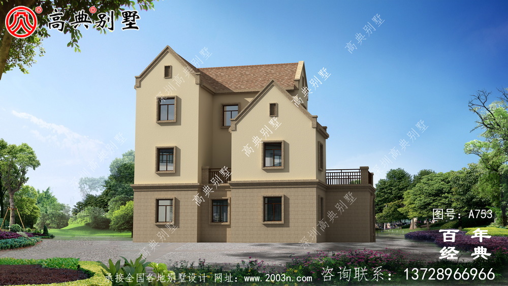 歐式三層別墅建造房屋設計圖紙_三層別墅工程圖紙