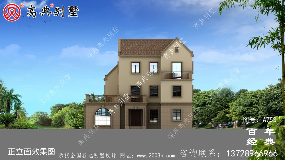 歐式三層別墅建造房屋設計圖紙_三層別墅工程圖紙