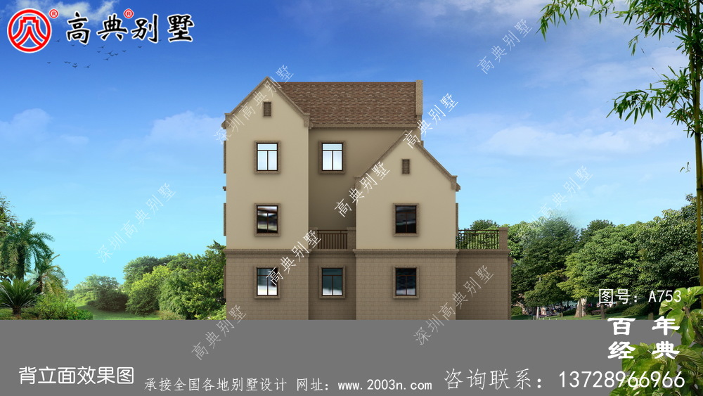 歐式三層別墅建造房屋設計圖紙_三層別墅工程圖紙