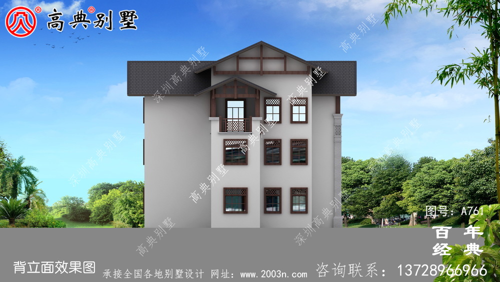 歐式三層歐式別墅設計工程圖紙_三層自建房設計圖