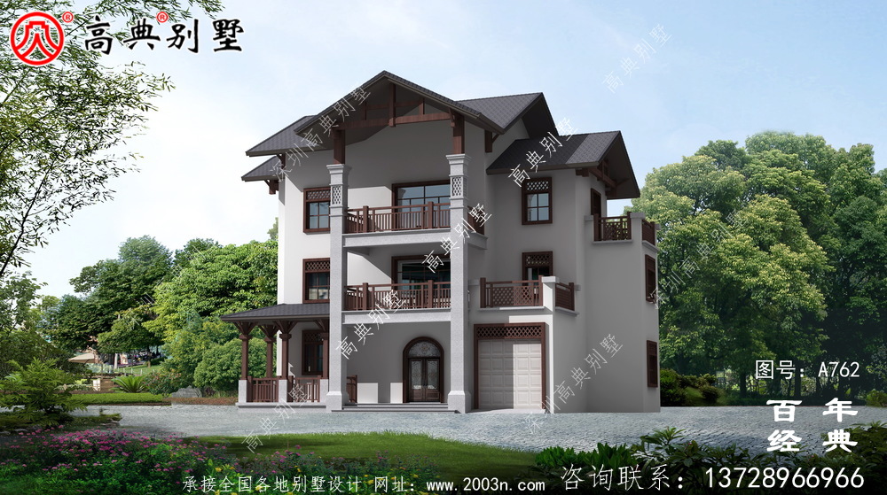 豪華三層歐式別墅設計圖紙_三層別墅效果圖