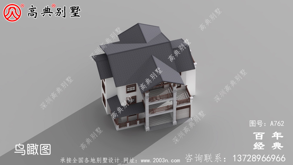 豪華三層歐式別墅設計圖紙_三層別墅效果圖