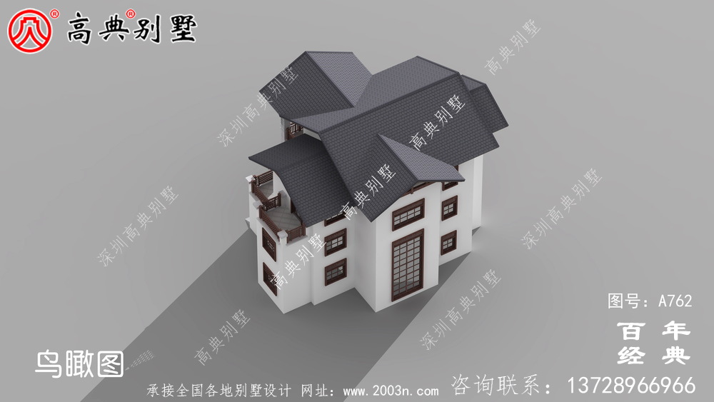 豪華三層歐式別墅設計圖紙_三層別墅效果圖