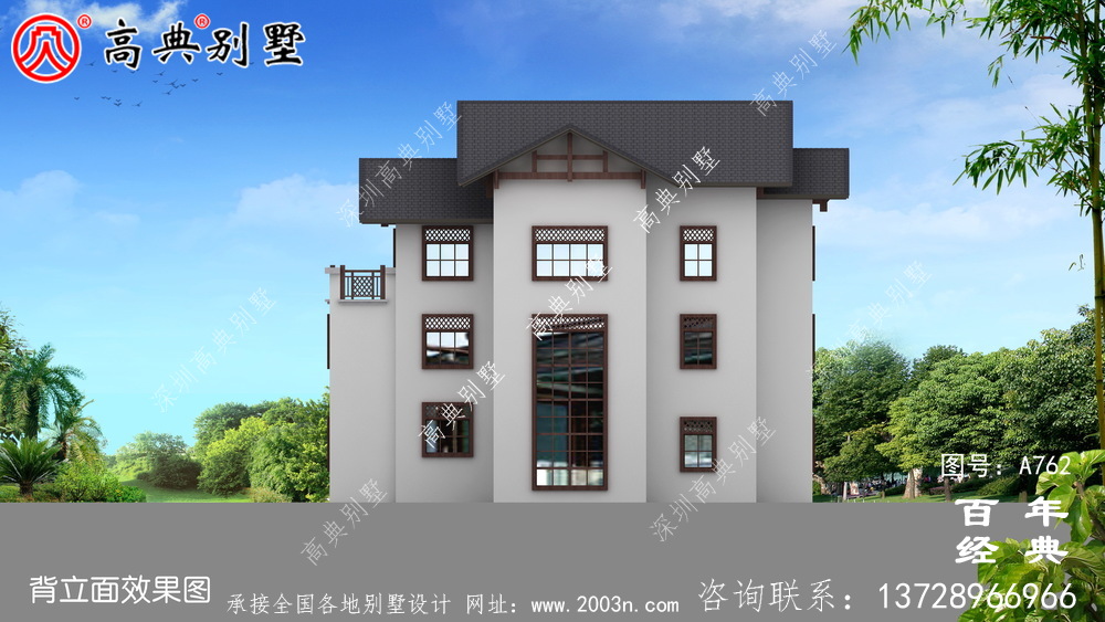 豪華三層歐式別墅設計圖紙_三層別墅效果圖