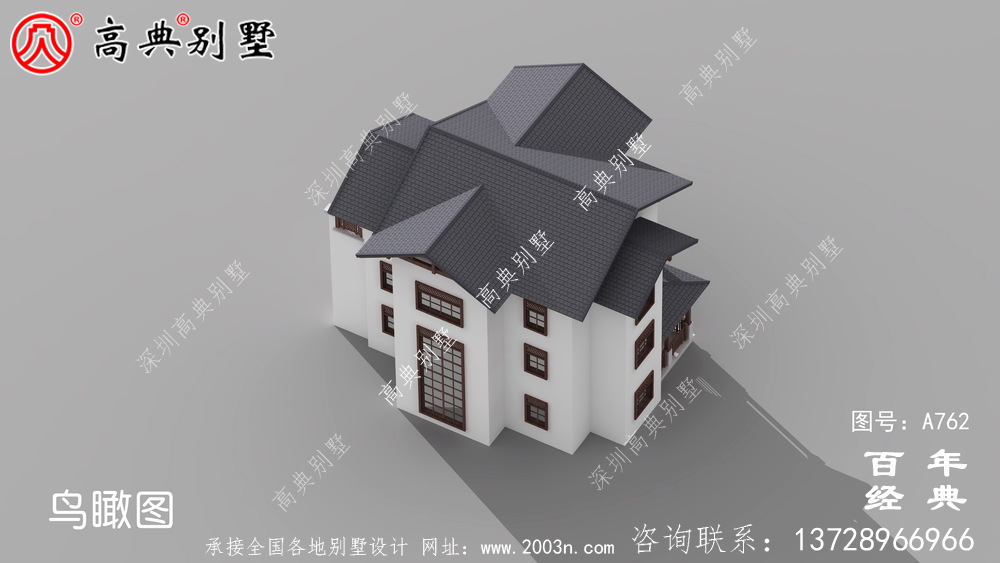 豪華三層歐式別墅設計圖紙_三層別墅效果圖