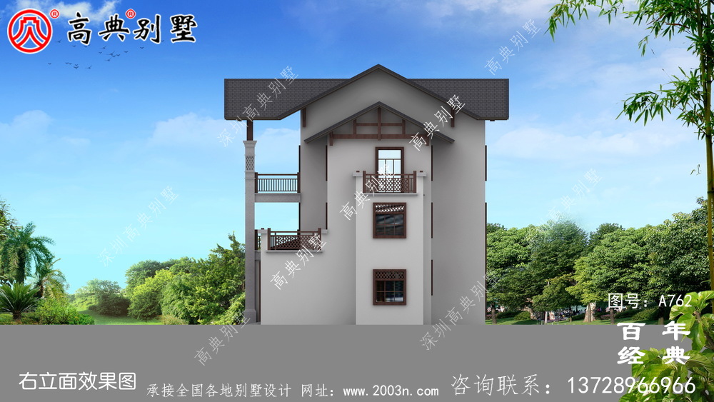 豪華三層歐式別墅設計圖紙_三層別墅效果圖