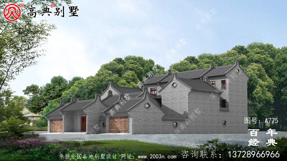 中式三層中國實用別墅設計圖紙_農村三層別墅圖紙