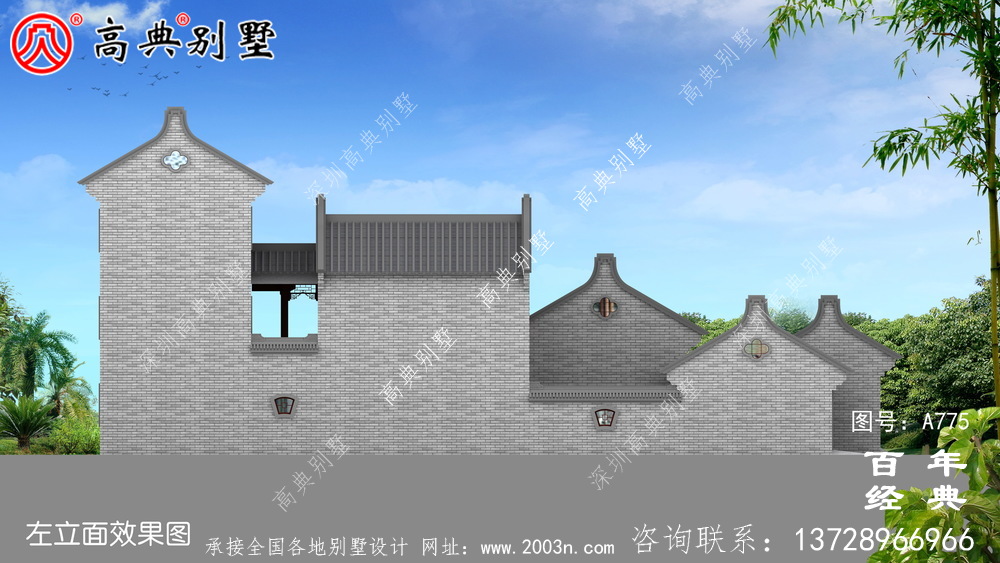 中式三層中國實用別墅設計圖紙_農村三層別墅圖紙