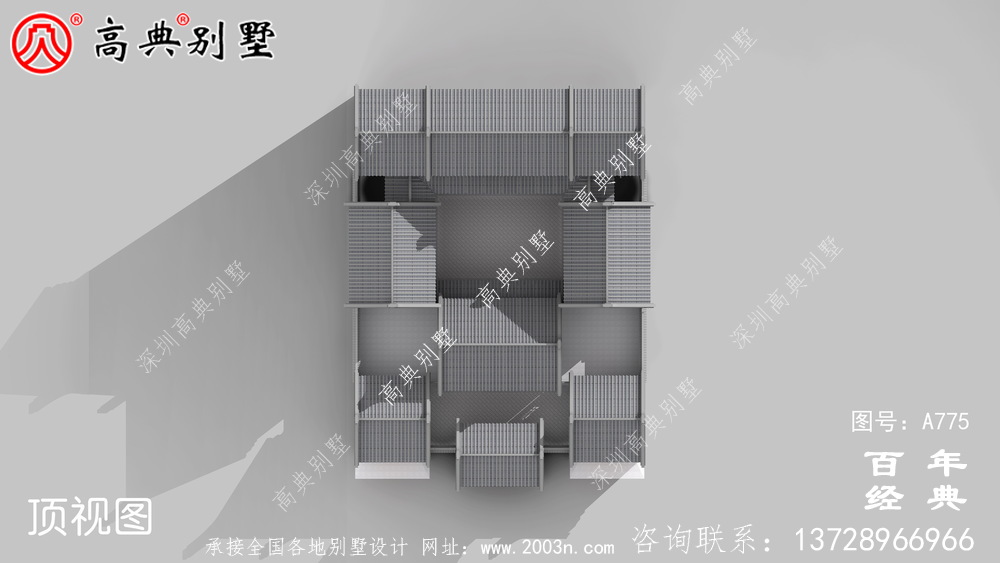 中式三層中國實用別墅設計圖紙_農村三層別墅圖紙