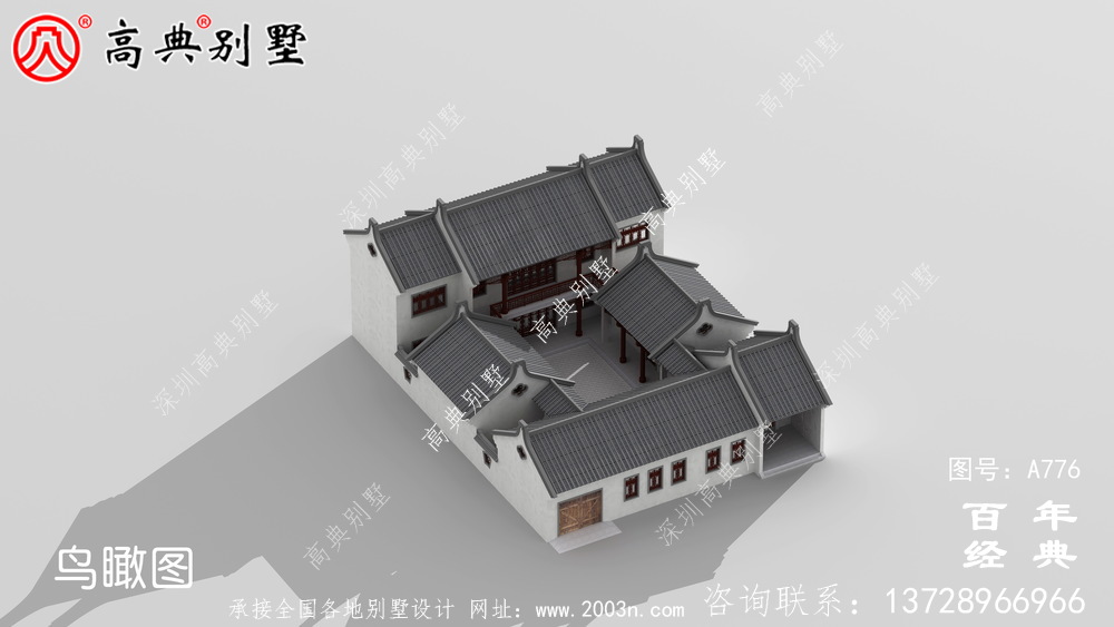 中式豪华别墅外观设计图纸_农村二层别墅图纸