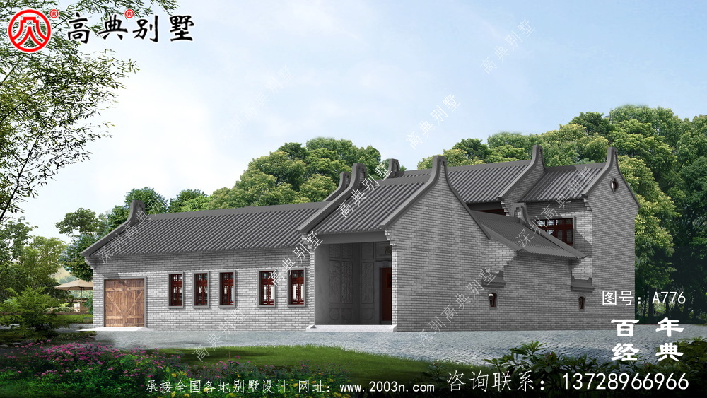 中式豪华别墅外观设计图纸_农村二层别墅图纸
