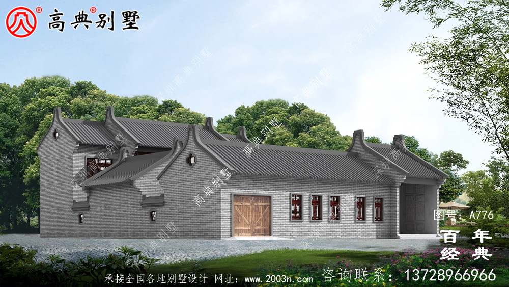 中式豪华别墅外观设计图纸_农村二层别墅图纸