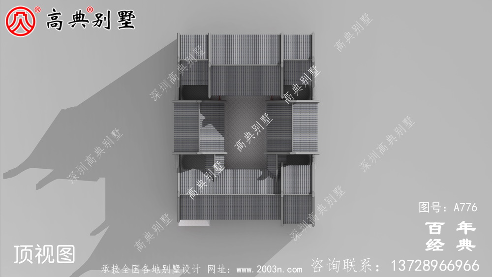 中式豪华别墅外观设计图纸_农村二层别墅图纸