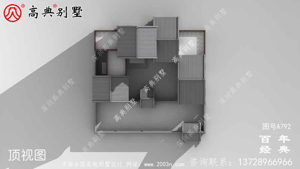 现代新中式四层简易别墅设计图纸及设计效果图_乡村四层别墅设计图