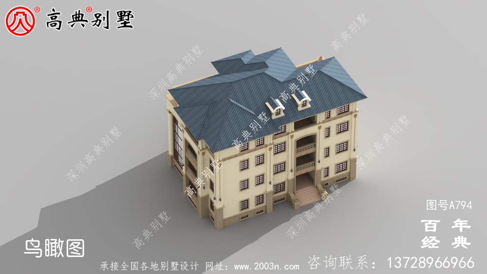 歐式四層帶車庫豪華別墅工程圖紙_四層歐式別墅設計效果圖