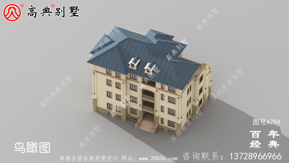 歐式四層帶車庫豪華別墅工程圖紙_四層歐式別墅設計效果圖