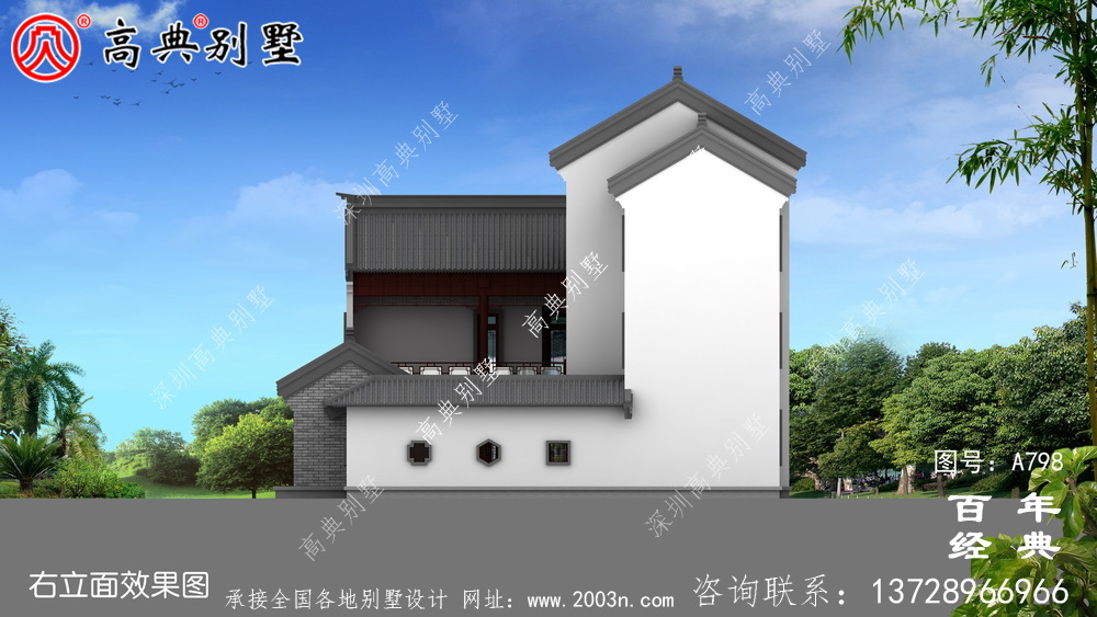 農村三層中式住宅設計圖及效果圖_農村三層別墅圖
