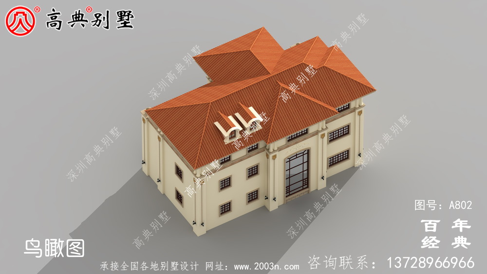 歐式三層舒適別墅設計圖和效果圖_鄉村三層別墅設計圖