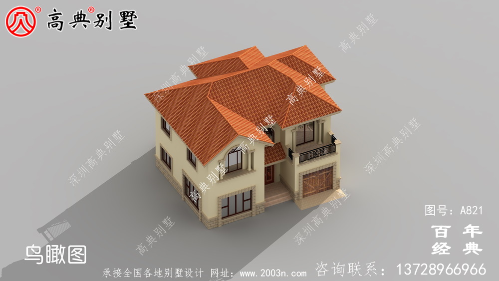 二层带车库的欧式别墅设计图_二层自建建筑设计图