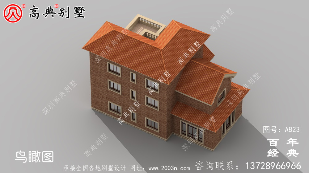 歐式豪華別墅帶車庫設計施工圖和效果圖的三層歐洲別墅_三層別墅設計圖