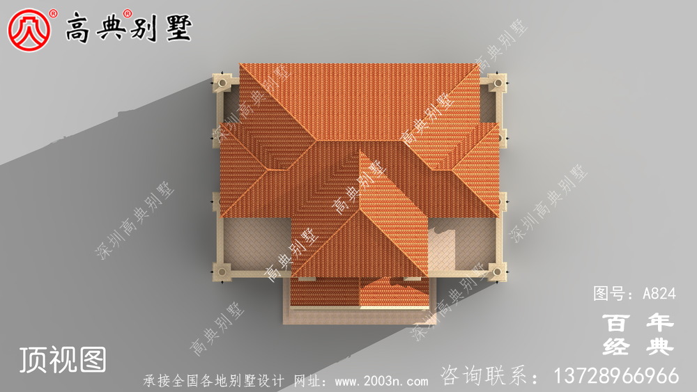 歐式豪華復式雙拼三層別墅設計圖紙_歐式別墅效果圖