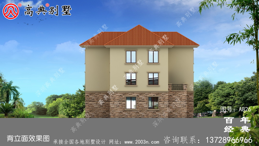 歐式三層別墅帶露臺(tái)設(shè)計(jì)圖紙_三層別墅外觀效果圖