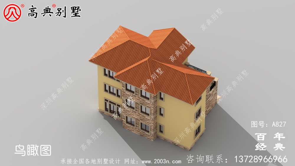 歐式古典三層帶陽臺別墅設(shè)計圖紙_三層別墅設(shè)計效果圖