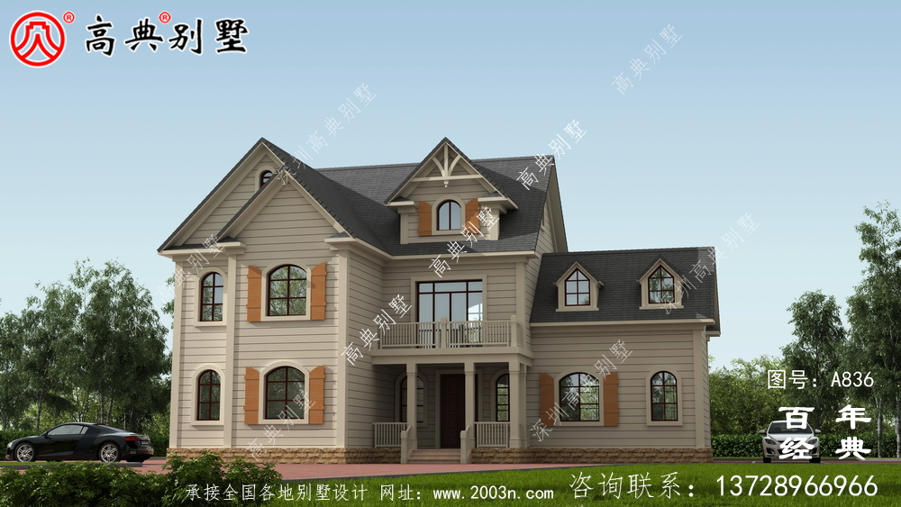 欧式自建二层简易实用设计外观图_别墅设计图 欧式自建二层简易实用设计外观图_别墅设计图