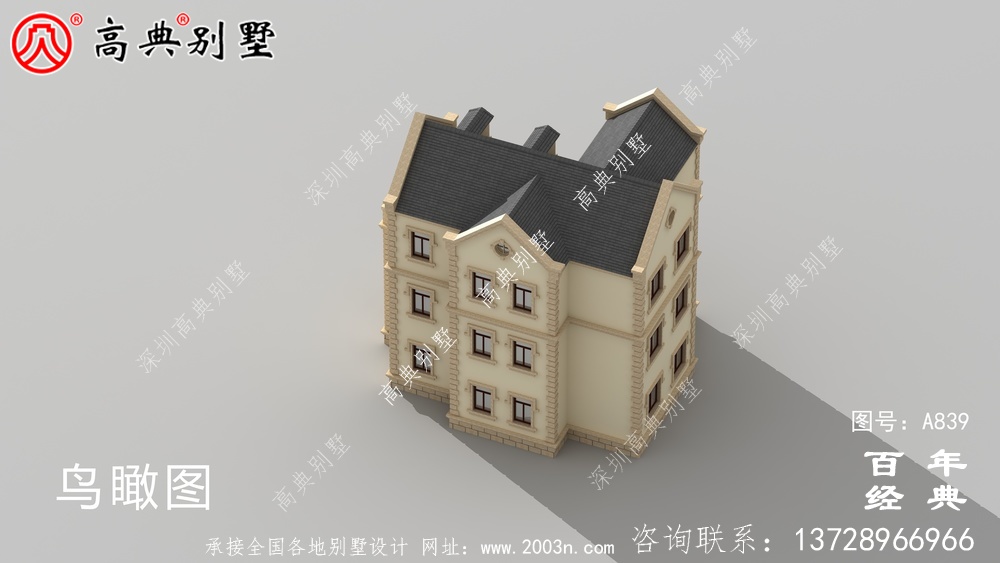 歐式奢華的三層別墅設計工程圖紙_三層別墅設計效果圖