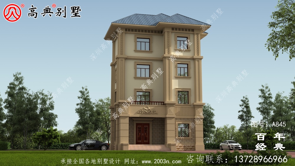 歐式四層豪華別墅設計整套工程圖紙_四層別墅設計圖紙