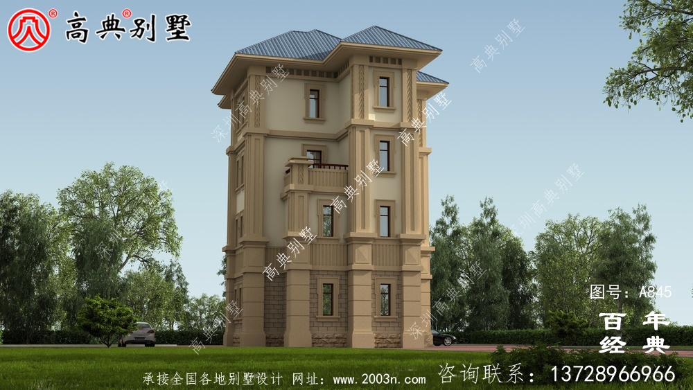 歐式四層豪華別墅設計整套工程圖紙_四層別墅設計圖紙