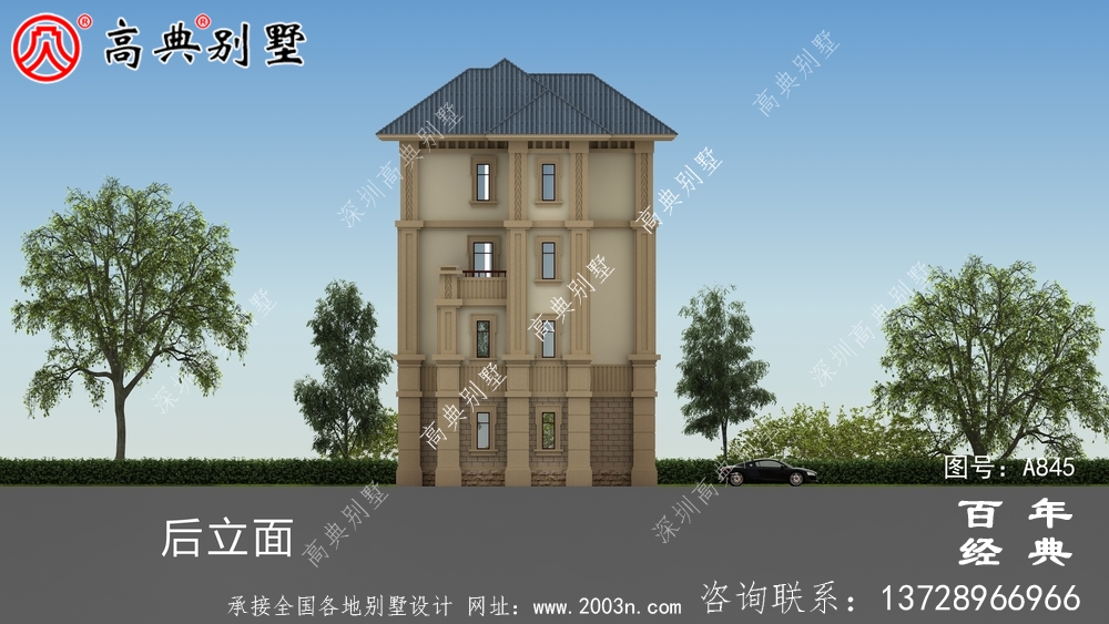歐式四層豪華別墅設計整套工程圖紙_四層別墅設計圖紙