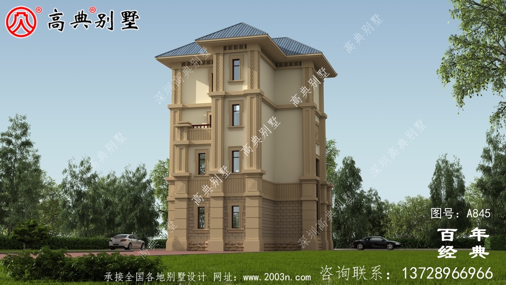 歐式四層豪華別墅設計整套工程圖紙_四層別墅設計圖紙