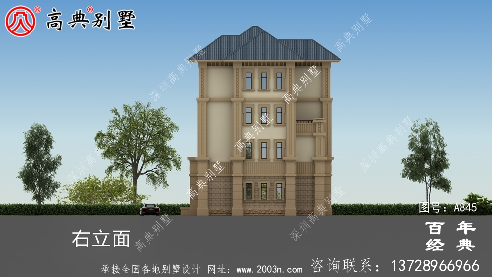 歐式四層豪華別墅設計整套工程圖紙_四層別墅設計圖紙