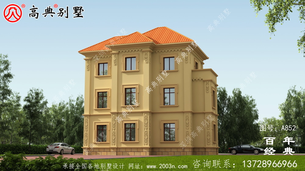 歐式三層別墅效果圖及設計圖_歐式別墅的布局圖設計