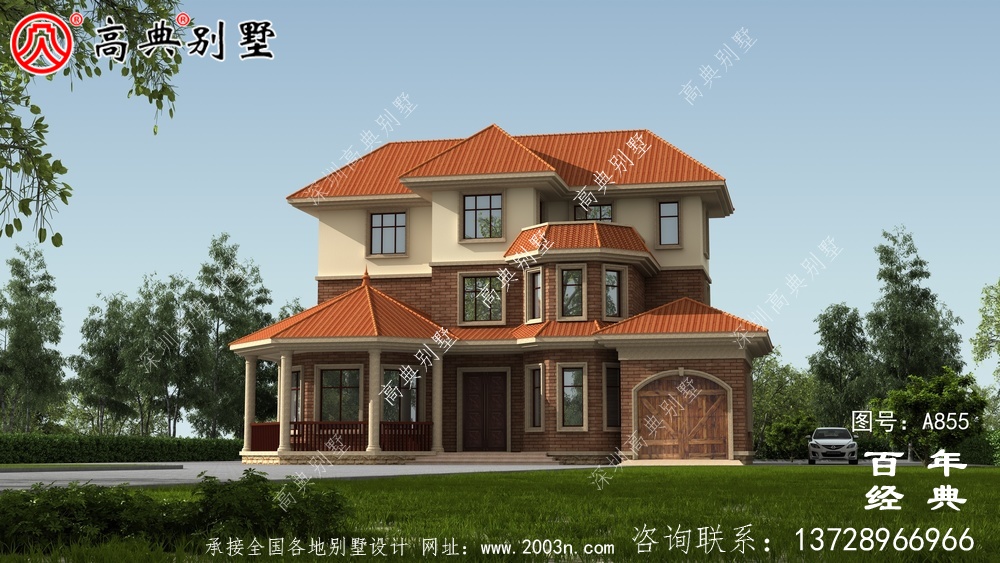 歐式奢華三層自建房設計圖紙_三層房屋設計圖施工圖紙