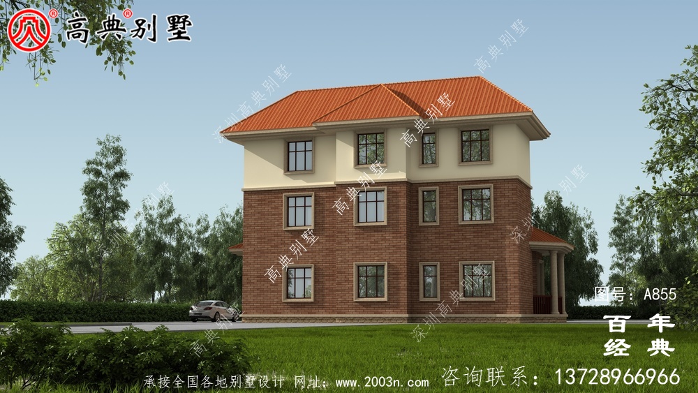 歐式奢華三層自建房設計圖紙_三層房屋設計圖施工圖紙