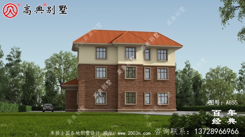 歐式奢華三層自建房設計圖紙_三層房屋設計圖施工圖紙