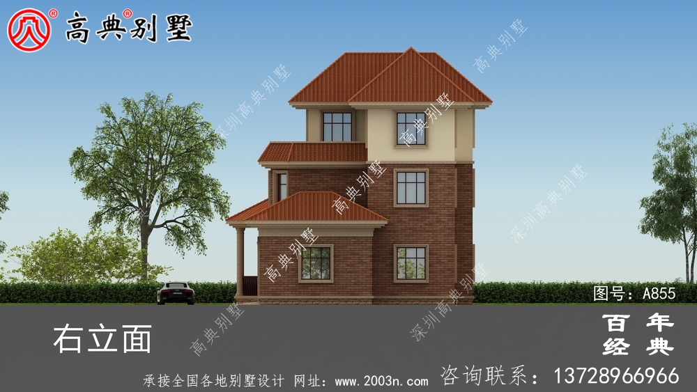 歐式奢華三層自建房設計圖紙_三層房屋設計圖施工圖紙