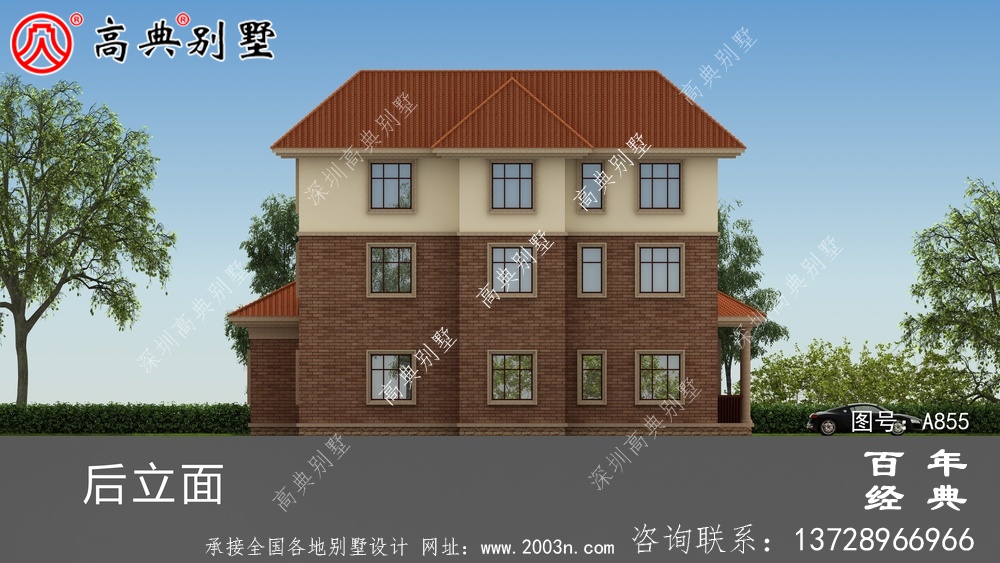 歐式奢華三層自建房設計圖紙_三層房屋設計圖施工圖紙