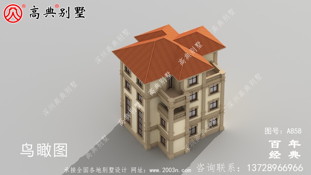 歐式四層帶車庫別墅設計圖紙_四層別墅設計效果圖