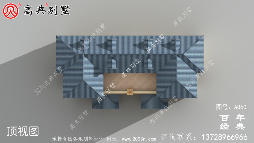 歐式四層復式雙拼別墅設計外觀圖紙_雙拼別墅效果圖紙