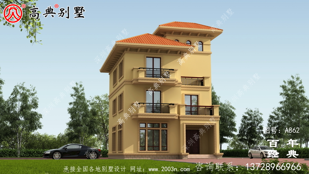 歐式自建四層別墅設(shè)計(jì)圖紙及效果圖_農(nóng)村四層別墅設(shè)計(jì)
